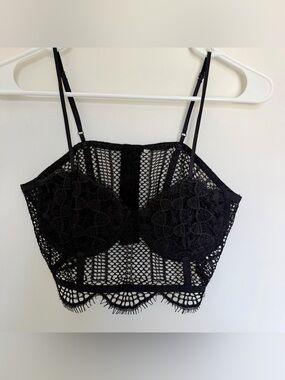 Zara Black Lace Crop Top
